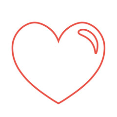 ハイライトがついたシンプルなハートの手描きイラストアイコン 赤