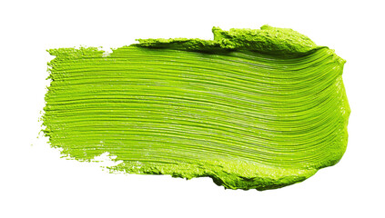 Green paint smear; textured, horizontal strokes on black