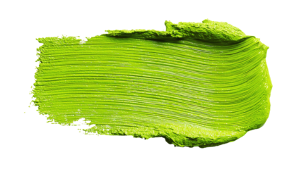 Green paint smear; textured, horizontal strokes on black