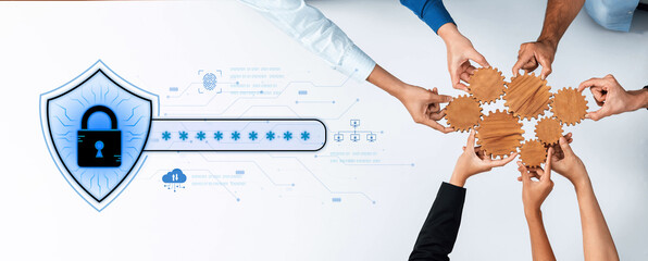 A concept of advanced network security. This system combines password protection with biometric fingerprint authentication and cloud data verification for secure access. Fermion