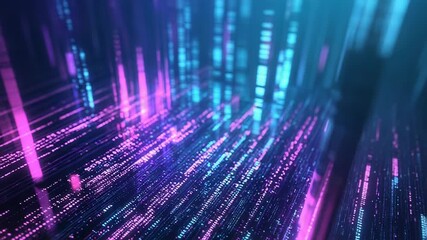 Digital data flowing through abstract cyberspace network - Powered by Adobe