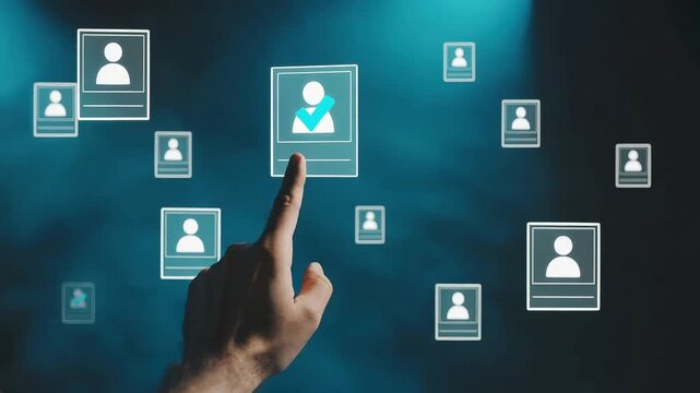 Finger Touching Digital Profile Selection on Futuristic Interface
