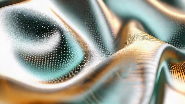 Abstract flowing fabric background featuring reflective wavy texture