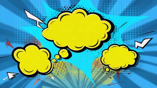 animation of comic speech bubbles popping illustration.ai 