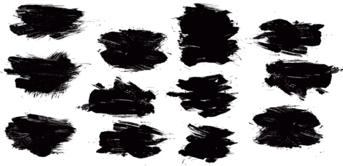 Mega bundle of different ink brush strokes:rectangle,square and round freehand drawings.Ink splatters,grungy painted lines,artistic design elements:waves,circles,triangles.Vector paintbrush set.