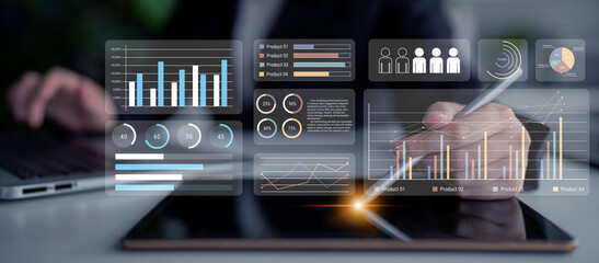 Modern dashboard interface showing performance metrics, data charts, and trend analysis for product tracking, reporting, and business intelligence. Parse