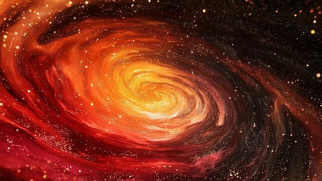 Spiral galaxy with glowing stars in outer space