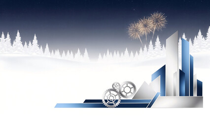 Luxury Christmas Festive background with Construction building elements  Perfect for Holiday Cards and Invitations . Generative AI