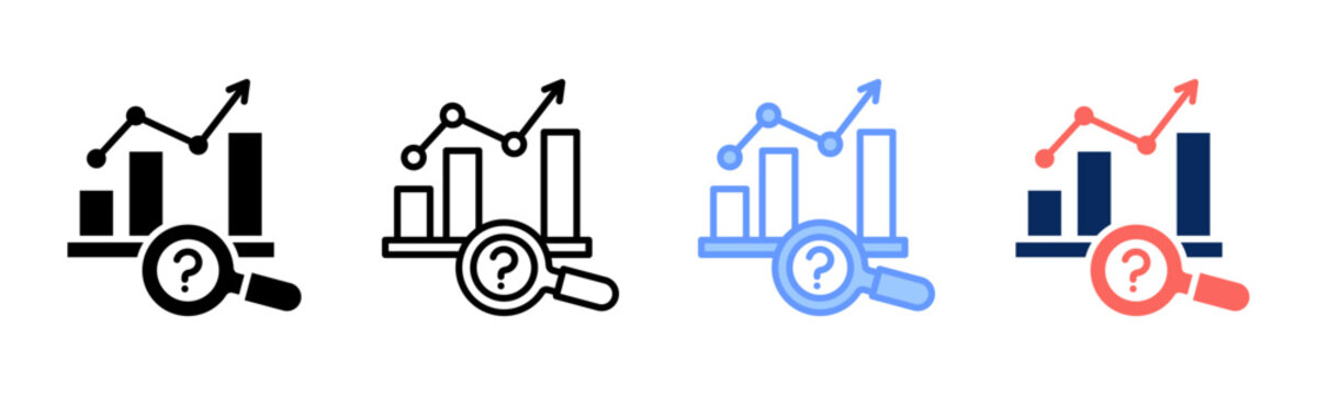 Data Gap  icon set multiple style collection