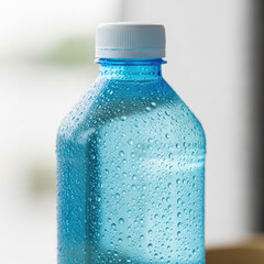 Blue Water Bottle Close Up Shot 1.