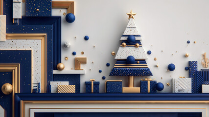 Luxury Christmas Festive background Design Perfect for Holiday Cards and Invitations . Generative AI