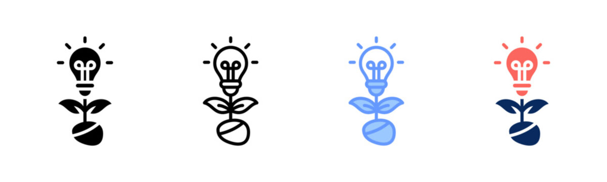 Concept Seeds icon set multiple style collection