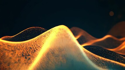 Digital wave particles creating data technology network background - Powered by Adobe