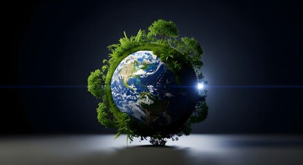 planet earth with green grass