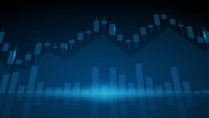 Blue stock market chart and graph image.
