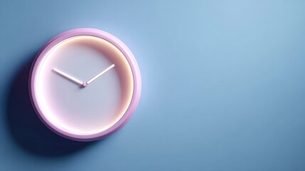 A minimalist close-up shot of a modern, stylish clock. The clock, featuring a round face, represents time and precision, offering a sense of order and structure