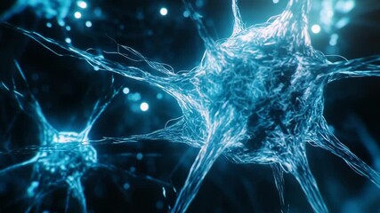 Neuron cells forming network connections inside human brain - Powered by Adobe