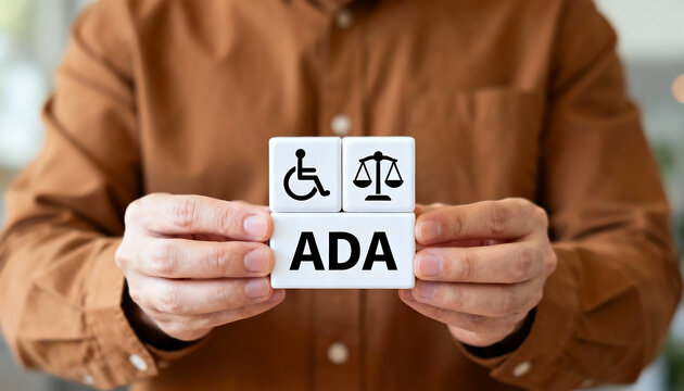 ADA Americans with Disabilities Act concept. Disability Law Social Services