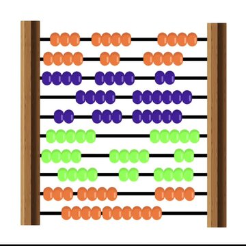 Animated colorful wooden abacus with sliding beads for learning mathematics