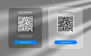 QR code scan liquid glass element, user interface element for ui ux design