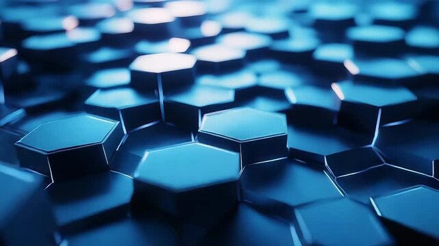 Hexagon pattern creating an abstract blue technology background