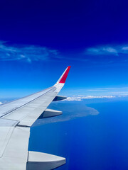 Aerial view from airplane window