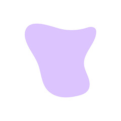Light purple organic blob shape with fluid curves and soft edges on a clean white background minimalist abstract vector design element
