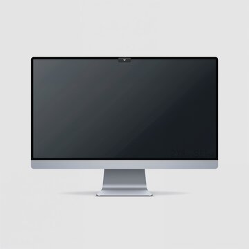 Modern computer display with a sleek silver frame and black screen