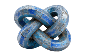 Blue cracked stone knot, figure eight-shaped link