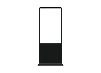 Blank vertical digital kiosk stand mockup for indoor advertising display vector.