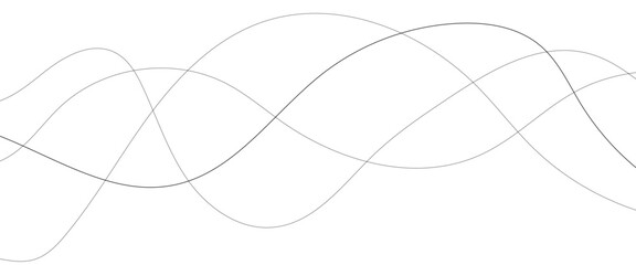 Abstract wavy black and white curved lines.