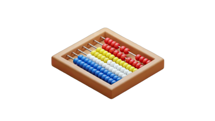 Abacus with Colorful Beads Isolated on White Background