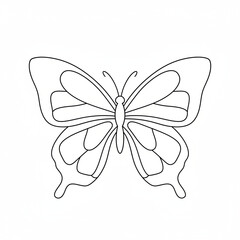 Beautiful Butterfly Line Art Drawing Perfect for Creative Coloring Activities