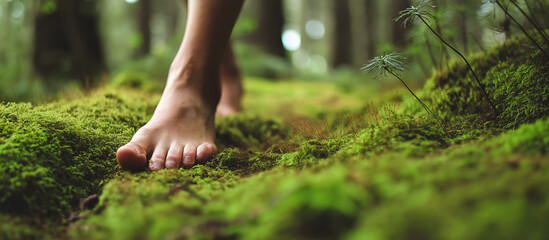 barefoot enjoying nature and grounding moment