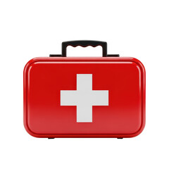 Obraz premium A red first aid kit isolated on transparent background