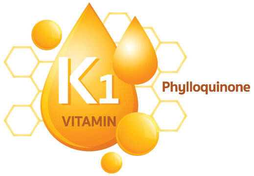 Vitamin K1 Phylloquinone Molecular Structure Vector Illustration