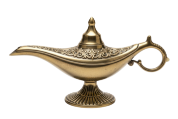 Antique brass aladdin s lamp transparent background cutout png