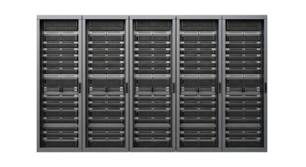 Server rack with many components transparent background cutout png