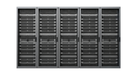 Server rack with many components transparent background cutout png