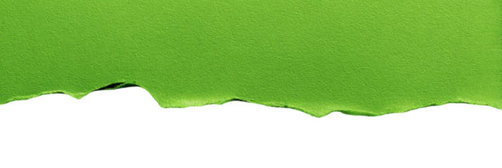 Ripped, light green paper over black. Edges jagged