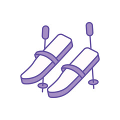 Ski icon clean and modern vector illustration