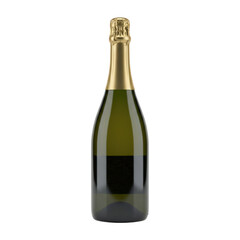 Champagne Bottle with Gold Foil and Blank Label