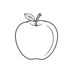 Apple line art. Apple hand drawn. Fruit continuous line drawing. Single contour food for design print. Single lineart sketch health