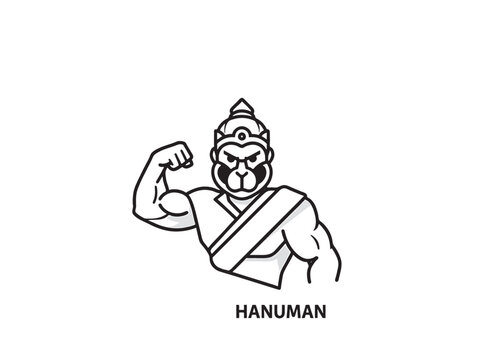 hanuman ji logo isolated on white background