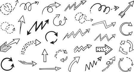 Black Arrows on White Background