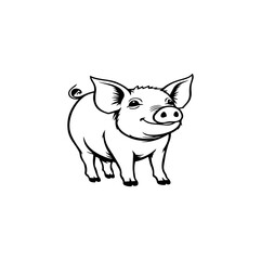 vector illustration of a cartoon pig