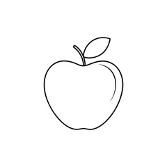 Apple line art. Apple hand drawn. Fruit continuous line drawing. Single contour food for design print. Single lineart sketch health