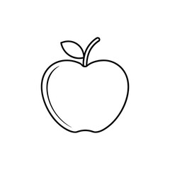 Apple line art. Apple hand drawn. Fruit continuous line drawing. Single contour food for design print. Single lineart sketch health