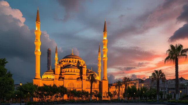Hagia Sophia Istanbul sunset timelapse