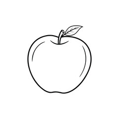 Apple line art. Apple hand drawn. Fruit continuous line drawing. Single contour food for design print. Single lineart sketch health